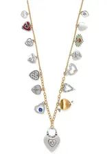 One Heart Color Charm Necklace