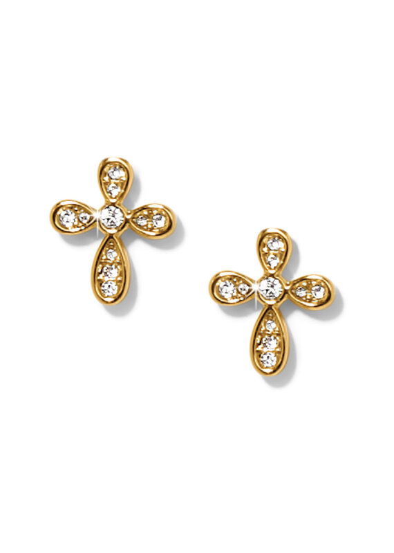 Enchanting Cross Post Earring in Gold