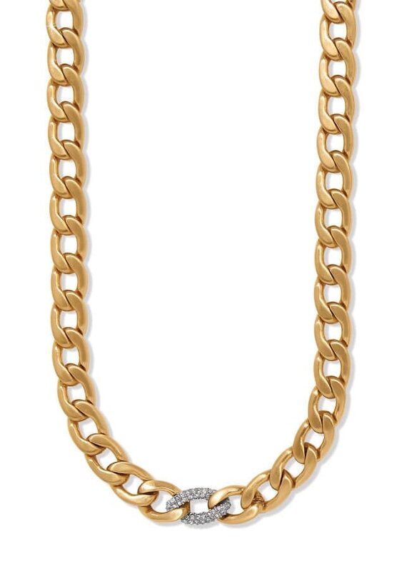 Cleo Pave  Link Necklace in Gold