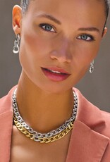 Cleo Pave  Link Necklace in Gold