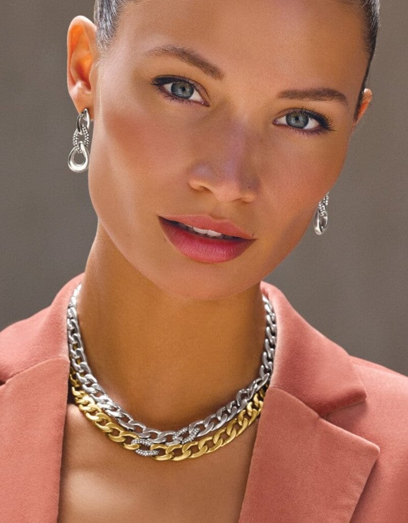 Cleo Pave  Link Necklace in Gold