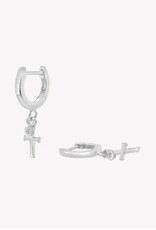 J.HOFFMAN'S Calvary Cross Huggie Hoop Earring