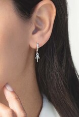 J.HOFFMAN'S Calvary Cross Huggie Hoop Earring