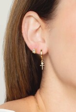 J.HOFFMAN'S Calvary Cross Huggie Hoop Earring