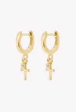 J.HOFFMAN'S Calvary Cross Huggie Hoop Earring