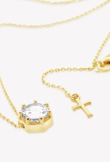 J.HOFFMAN'S Ebenezer Solitaire White Topaz Necklace