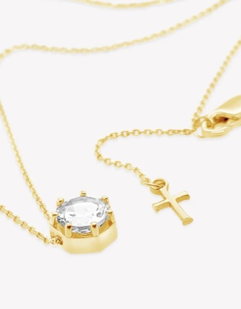 Ebenezer Solitaire White Topaz Necklace - j.hoffman's