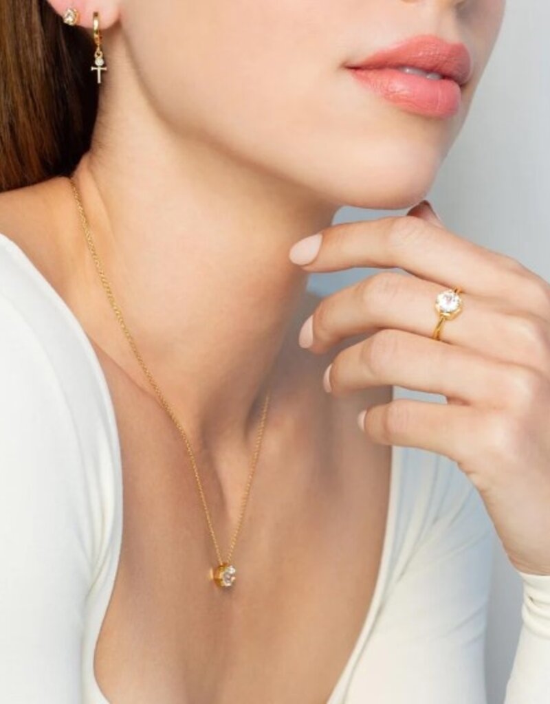 J.HOFFMAN'S Ebenezer Solitaire White Topaz Necklace