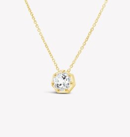 J.HOFFMAN'S Ebenezer Solitaire White Topaz Necklace