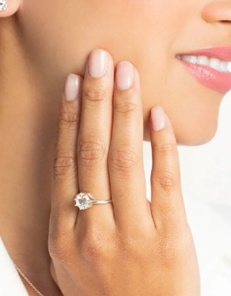 J.HOFFMAN'S Ebenezer Solitaire White Topaz Ring