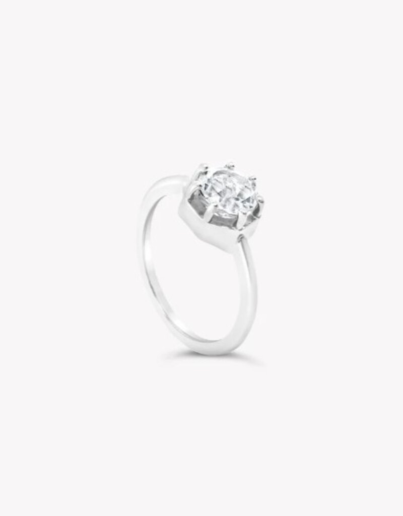 J.HOFFMAN'S Ebenezer Solitaire White Topaz Ring