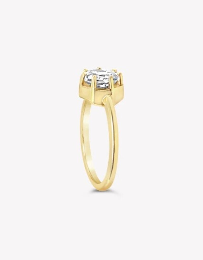 J.HOFFMAN'S Ebenezer Solitaire White Topaz Ring