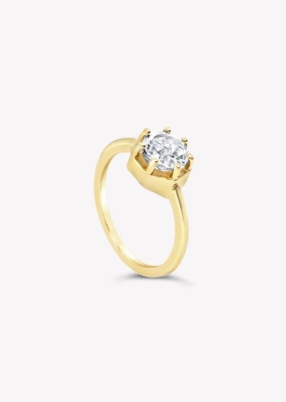 J.HOFFMAN'S Ebenezer Solitaire White Topaz Ring
