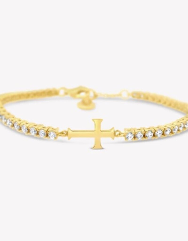 J.HOFFMAN'S Luminous Cross Tennis Bracelet