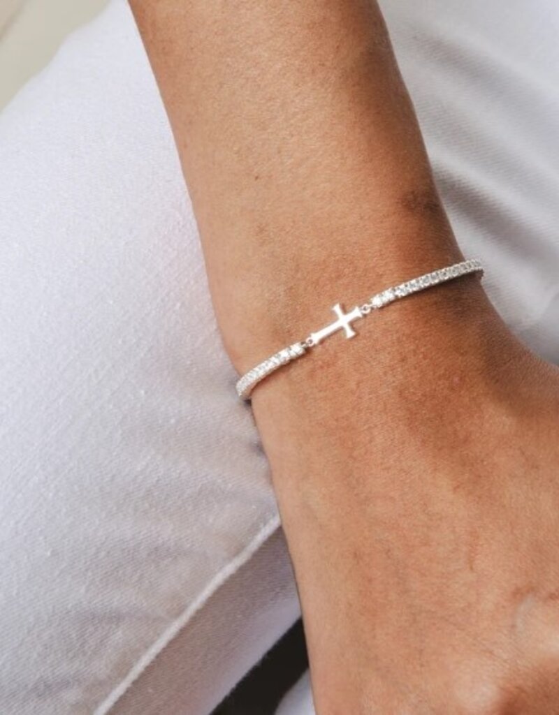 J.HOFFMAN'S Luminous Cross Tennis Bracelet