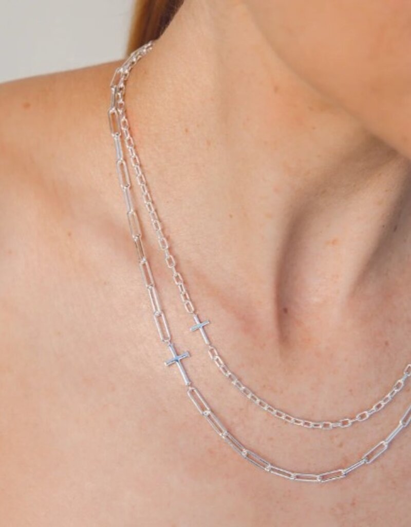 J.HOFFMAN'S Mini Chain Breaker Cross Necklace