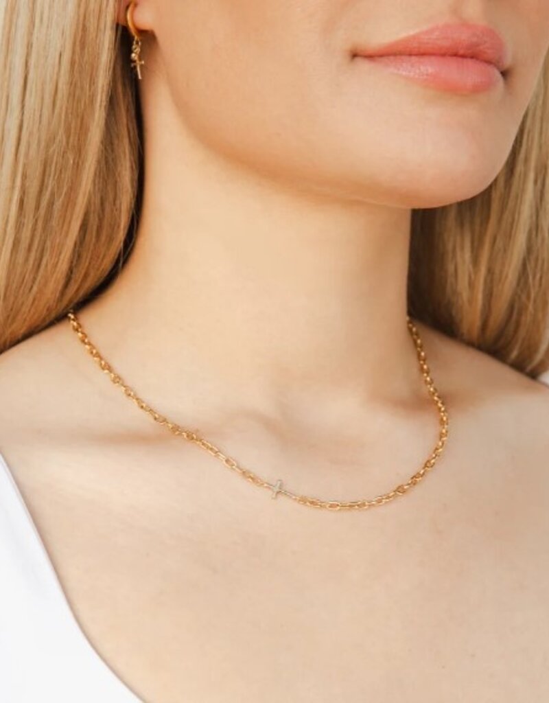 J.HOFFMAN'S Mini Chain Breaker Cross Necklace