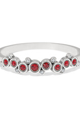 Constella Cluster Hinged Bangle in Red