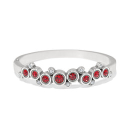 Constella Cluster Hinged Bangle in Red