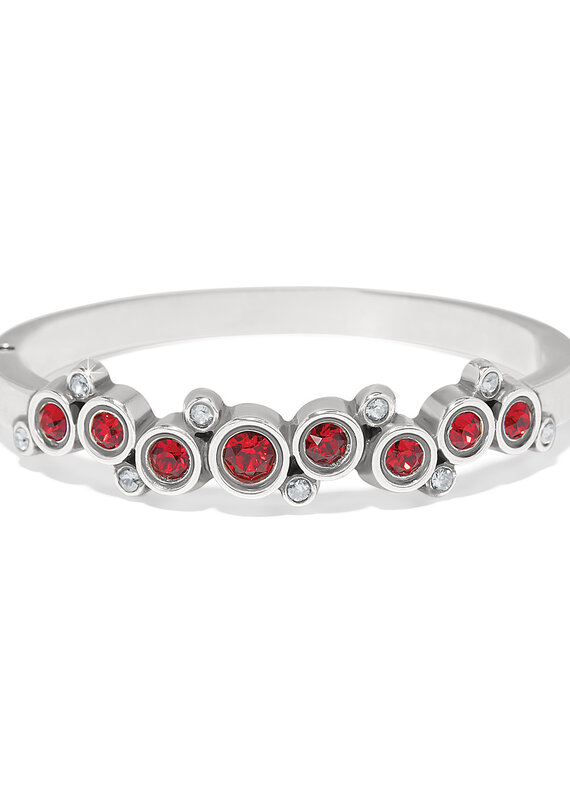 Constella Cluster Hinged Bangle in Red