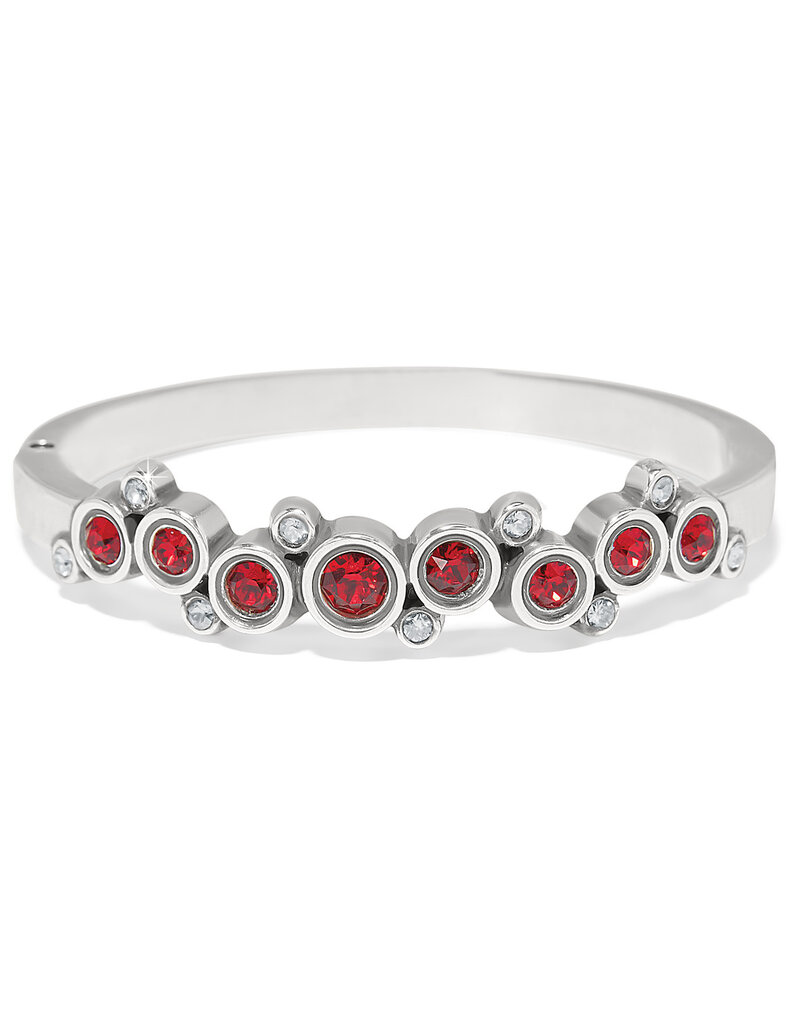 Constella Cluster Hinged Bangle in Red