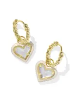 KENDRA SCOTT Ari Heart Enamel Frame Huggie