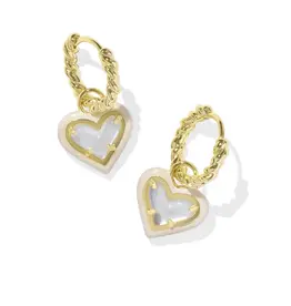 KENDRA SCOTT Ari Heart Enamel Frame Huggie