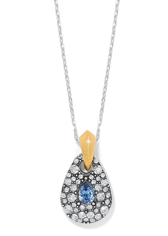 Mystery Of Love Tow Tone Necklace in Blue