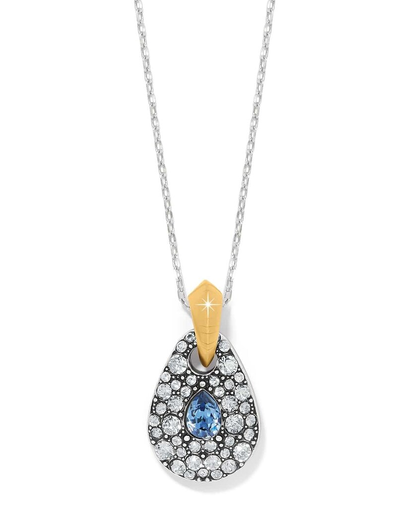 Mystery Of Love Tow Tone Necklace in Blue