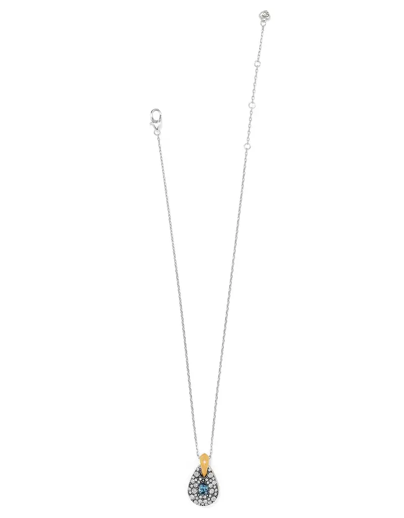 Mystery Of Love Tow Tone Necklace in Blue