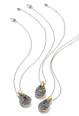 Mystery Of Love Tow Tone Necklace in Blue