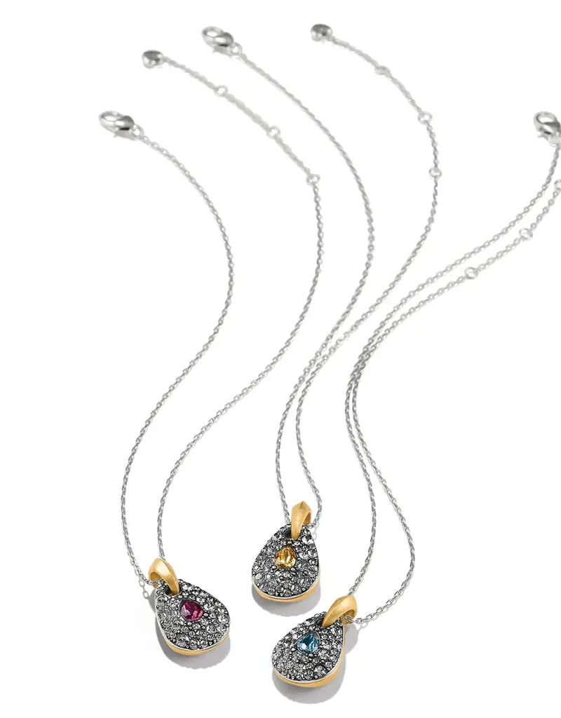 Mystery Of Love Tow Tone Necklace in Blue