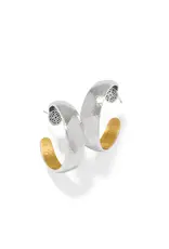 Ferrara Entrata Moon Hoop in Silver