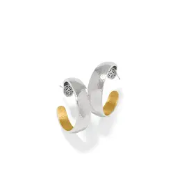 Ferrara Entrata Moon Hoop in Silver