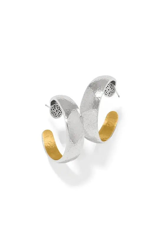 Ferrara Entrata Moon Hoop in Silver