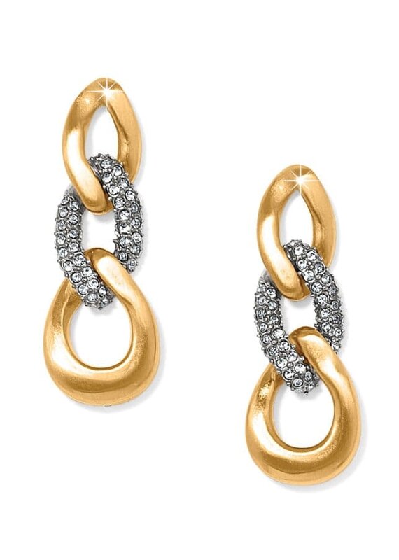 Cleo Pave Link Post in Gold