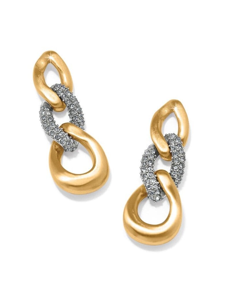 Cleo Pave Link Post in Gold