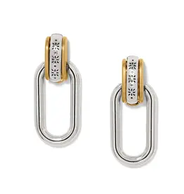 Mosaic Two Tone Links Post Drop Earring