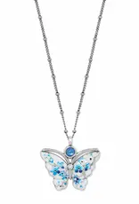Kyoto In Bloom Petite Butterfly Necklace in blue