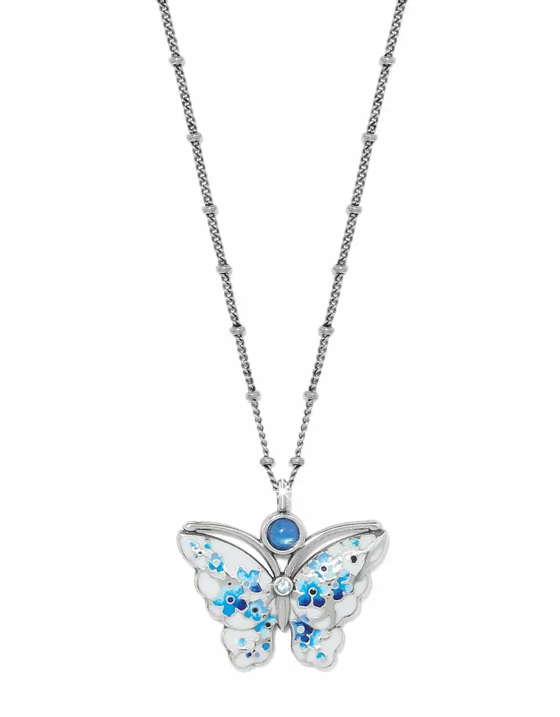 Kyoto In Bloom Petite Butterfly Necklace in blue