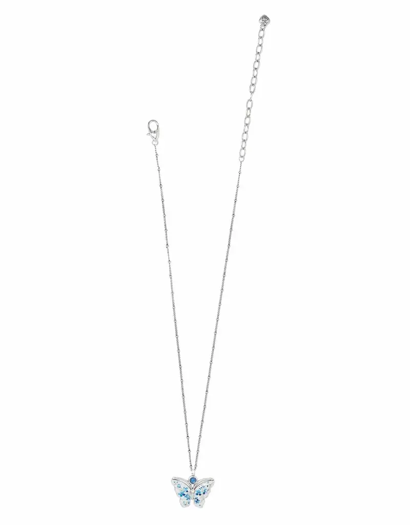 Kyoto In Bloom Petite Butterfly Necklace in blue