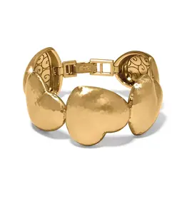 Trianon Heart Link Bracelet in Gold