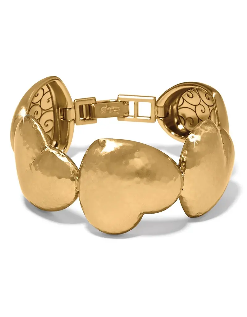 Trianon Heart Link Bracelet in Gold