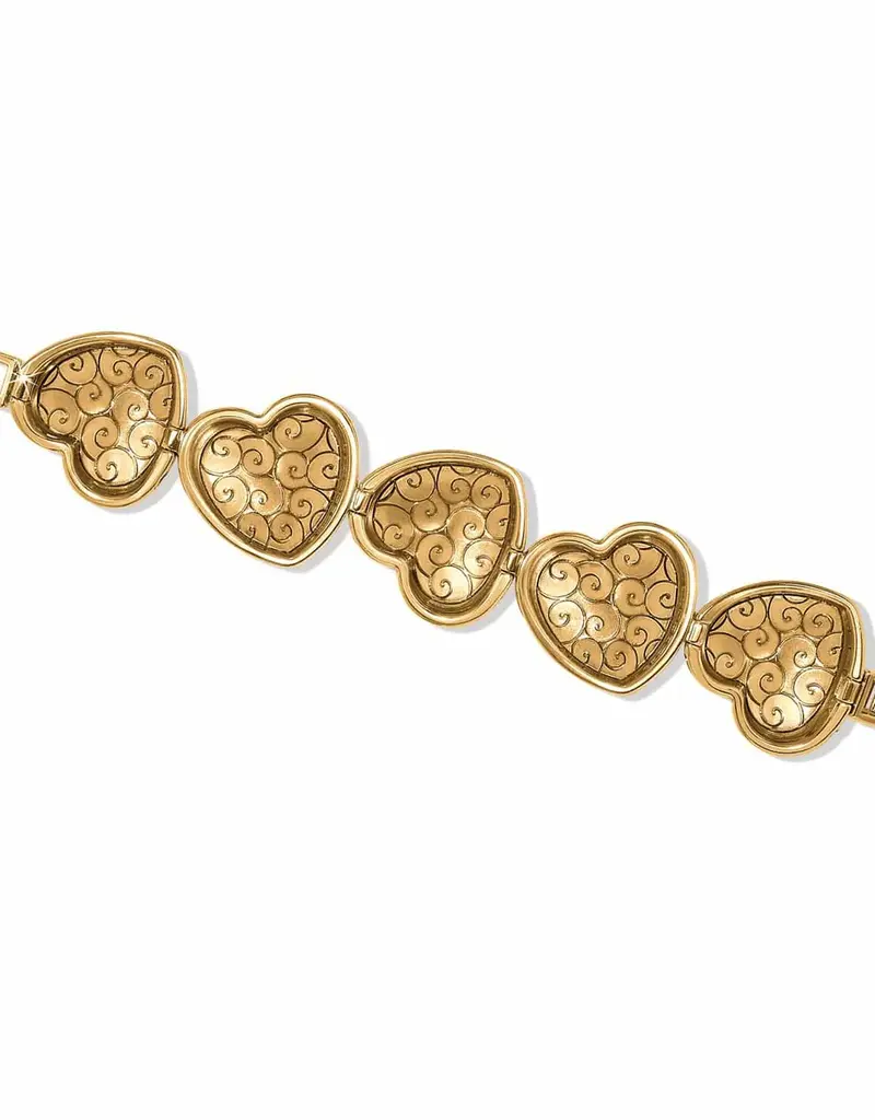 Trianon Heart Link Bracelet in Gold