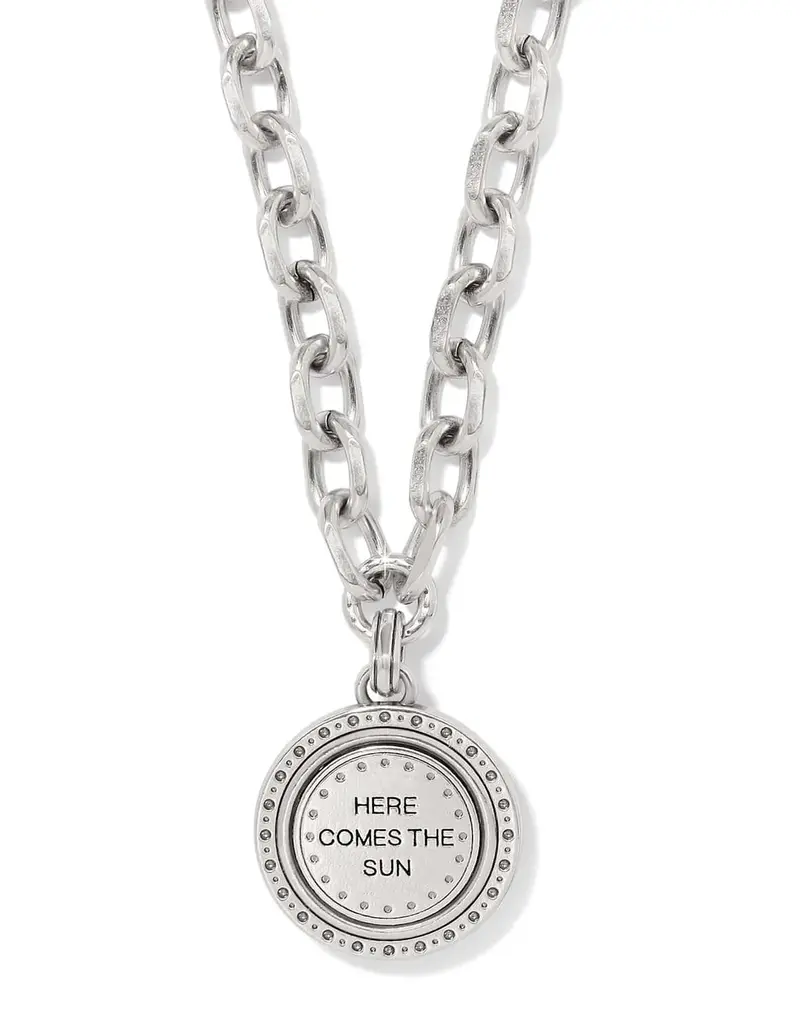 Mosaic Round Two Tone Pendant Necklace