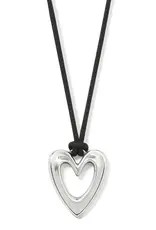 Cascade Open Heart Black Necklace