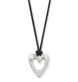 Cascade Open Heart Black Necklace