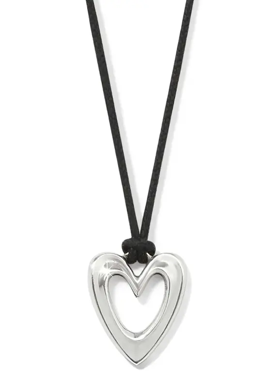 Cascade Open Heart Black Necklace