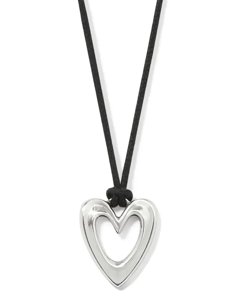 Cascade Open Heart Black Necklace