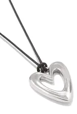 Cascade Open Heart Black Necklace